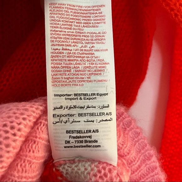 Jacqueline de Yong Addison Sweater Open Weave Color Pop Stripe Sweater Sz S EUC - Picture 15 of 16